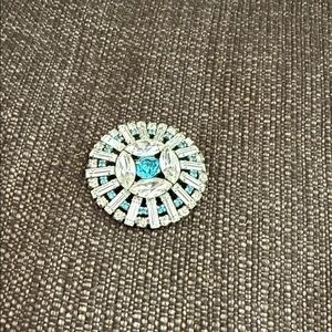 Silver and Blue Brooch vintage